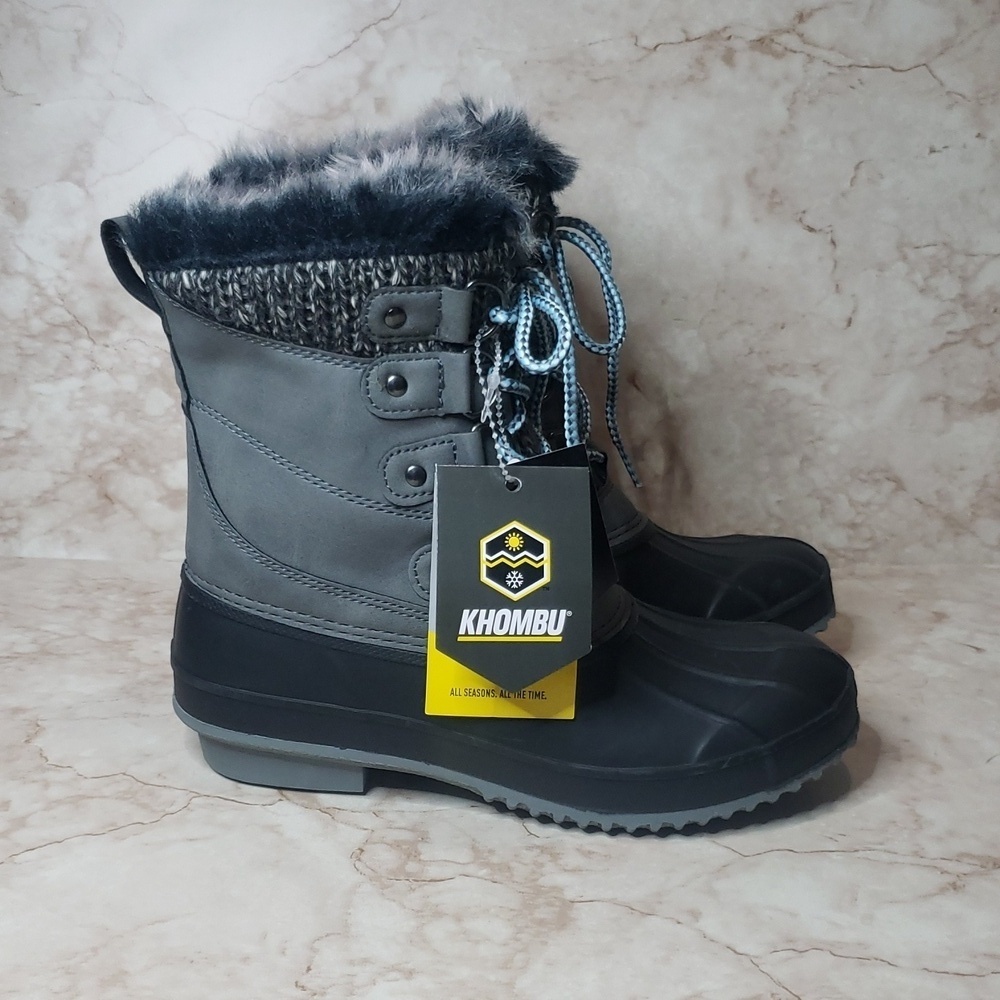 Khombu Stylish Winter Boots with Faux Fur Trim - Picture 2 of 7